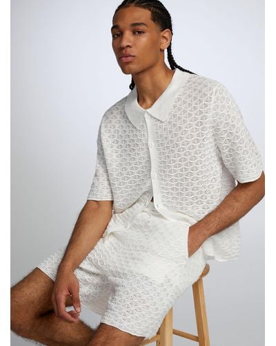 Coney Island Picnic Resort Crochet Knit Short - White