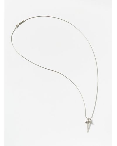 Rick Owens Pentagram Chain Necklace - White