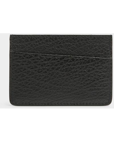 Maison Margiela Topstitched Details Leather Small Card Case - Black