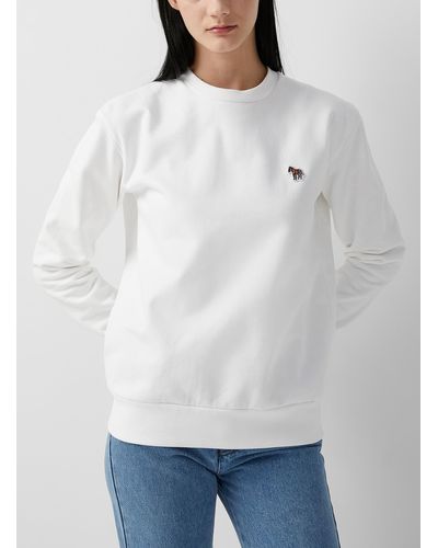 PS by Paul Smith Organic Cotton Zebra Logo Sweatshirt - White