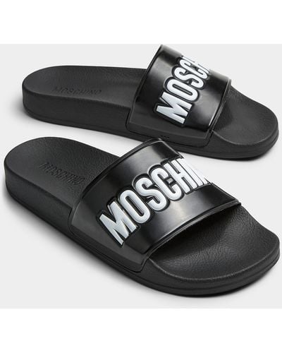 Moschino Classic Logo Slides Men - Black