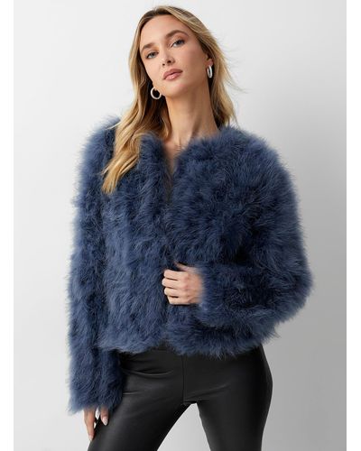 Lamarque Deora Genuine Feather Jacket - Blue