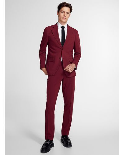 Le 31 Burgundy Twill Pant Stockholm Fit - Red
