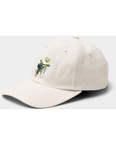 Olow Musician Frog Embroidery Cap - White