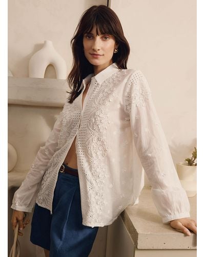 Contemporaine Romantic Embroidered Shirt - Natural