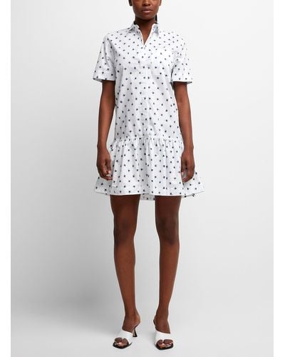 PS by Paul Smith Blue Flowers Shirtdress - White