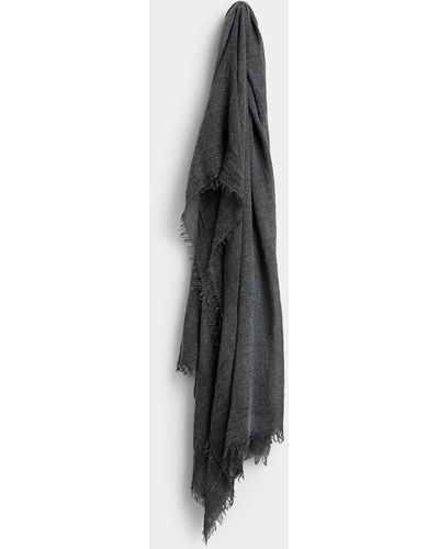 Fraas Fringed Raw Weave Scarf - Gray