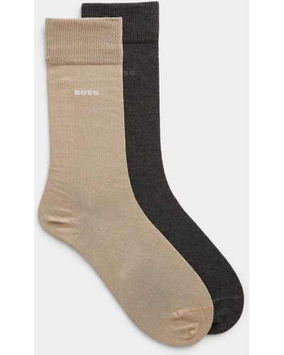 BOSS Solid Dress Socks 2 - Natural
