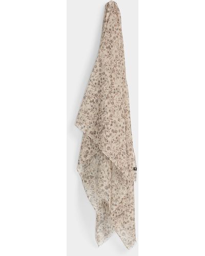 Fraas Small Flower Lightweight Scarf - White