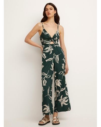 Icône Twisted Detail Forest Green Jumpsuit