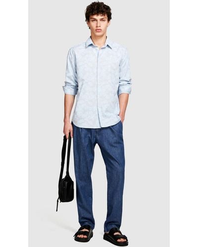 Sisley Trousers In Chambray - Blue