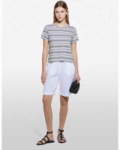 Sisley Boxy Fit T-Shirt, , Dark - White