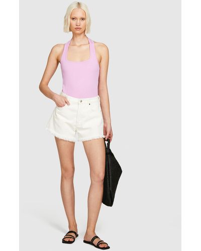 Sisley Ausgefranste Jeans-shorts - Pink