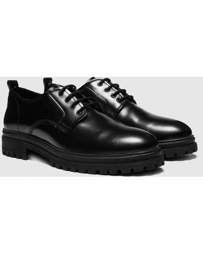 Sisley Leather Lace-up Shoes - Black