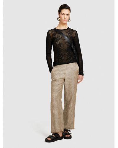 Sisley Jumper With Floral Lace - Black