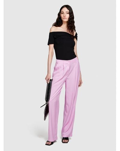 Sisley Low-waisted Flared Fit Trousers - Pink
