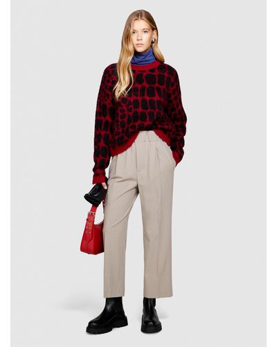 Sisley Cropped Trousers - Red