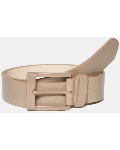 Sisley Belt With Patent Leather Buckle - Natural