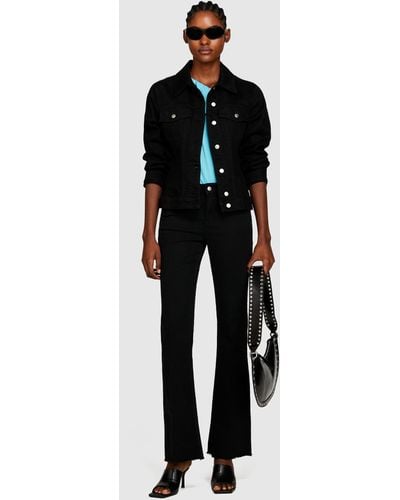 Sisley Colored Flared Fit Jeans - Black