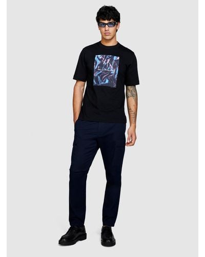 Sisley T-shirt Con Stampa - Blu
