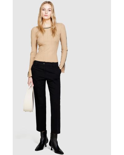 Sisley Cropped Trousers - Natural