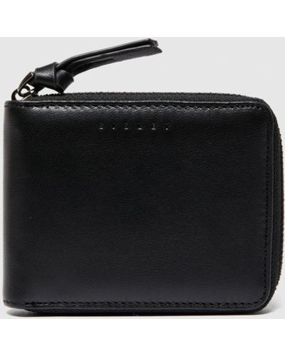 Sisley Leather Wallet With Zip - Black