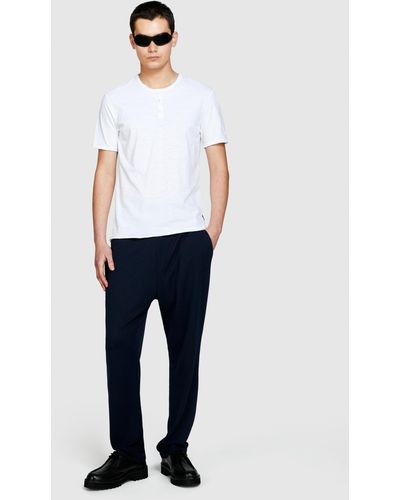 Sisley T-shirt Serafino Slim Fit - Bianco