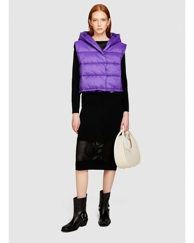 Sisley Sleeveless Jacket With Hood - Purple