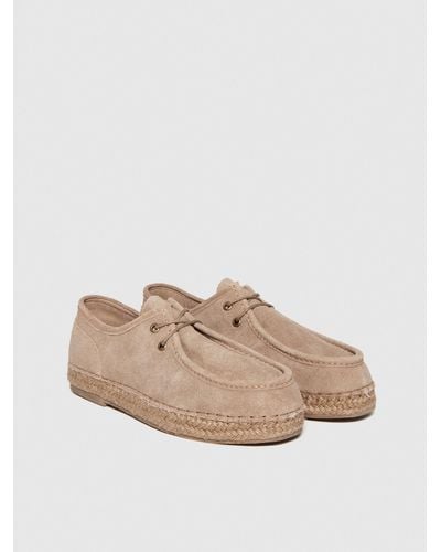 Sisley Lace-up Espadrilles In Suede - Natural