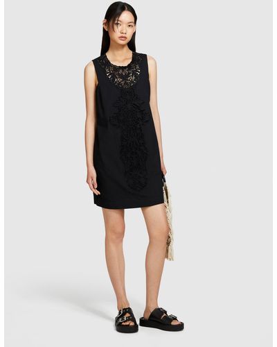 Sisley Sleeveless Dress With Crochet - Black