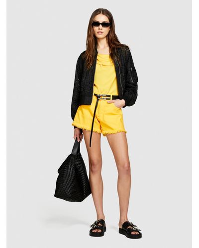 Sisley Frayed Jean Shorts - Yellow