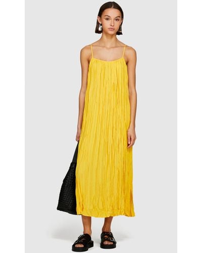 Sisley Pleated Dress - Yellow
