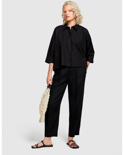 Sisley Shirt With Kimono Sleeves - Black