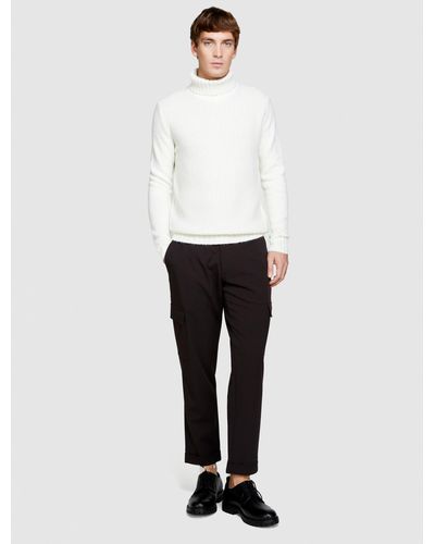 Sisley Knit Jumper With High Neck - White