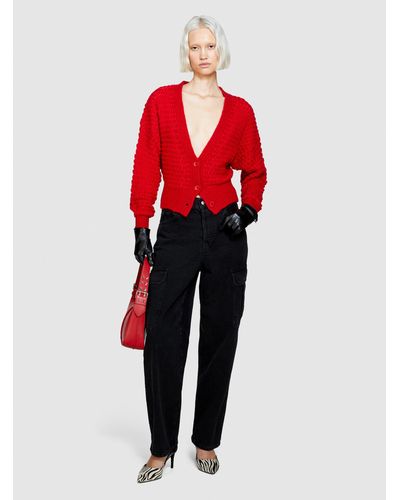 Sisley 3d Knit Cardigan - Red