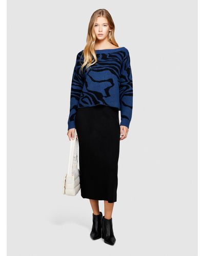 Sisley Knit Midi Skirt - Blue