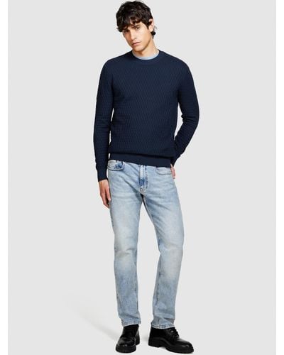 Sisley Solid Colored Jumper - Blue