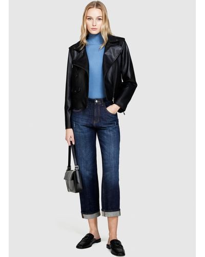 Sisley Jeans Manhattan Regular Fit Mit Aufschlag - Blau