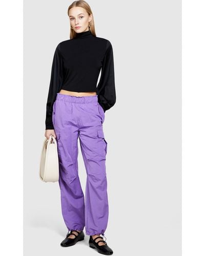 Sisley Cargo Trousers With Pockets - Purple