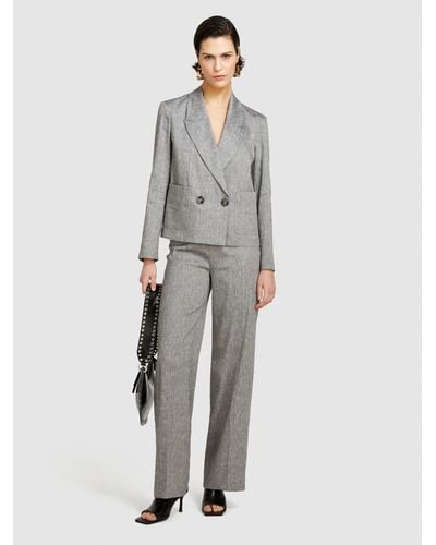 Sisley Double-breasted Comfort Fit Blazer - Grey