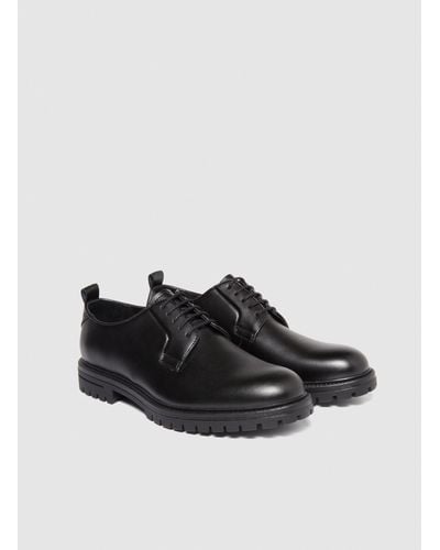 Sisley Leather Derby Shoes - Black