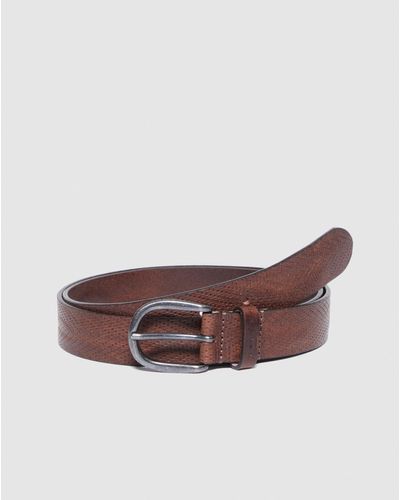 Sisley Cintura In Pelle Stampata - Marrone