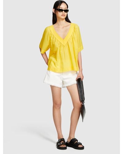 Sisley Blouse With V-neck - Yellow