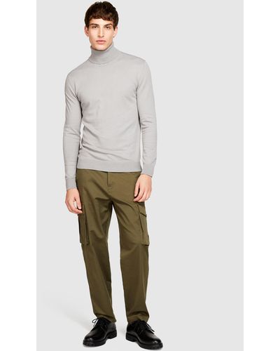 Sisley Solid Colored Jumper With High Collar - Grey