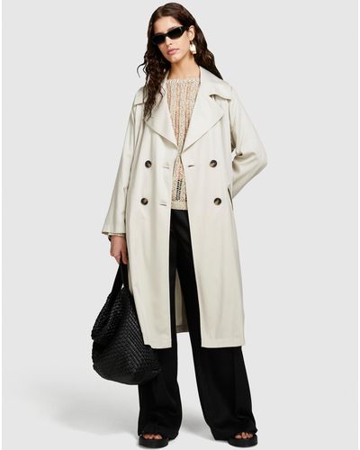 Sisley Flowy Trench Coat - Natural