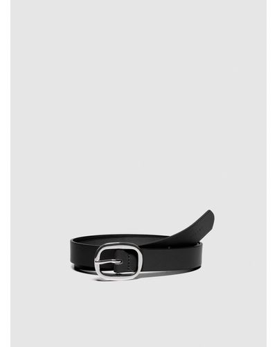 Sisley Belt With Oval Buckle. - White