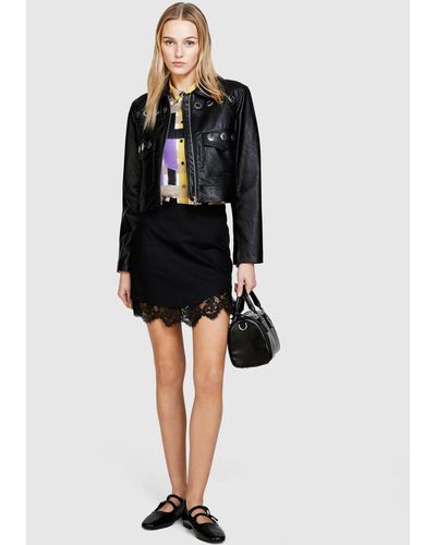 Sisley Mini Skirt With Lace - Black