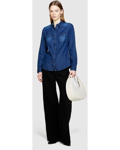 Sisley Camicia Di Jeans Slim Fit - Blu