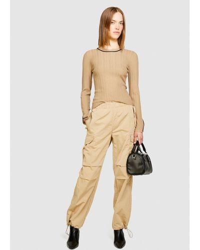 Sisley Cargo Trousers With Pockets - Natural