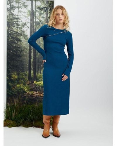 Sister Jane Ghospell Amy Button Up Midi Dress - Blue